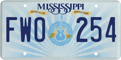 MS license plate FWO254