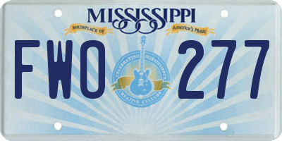 MS license plate FWO277