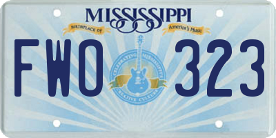 MS license plate FWO323