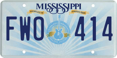 MS license plate FWO414