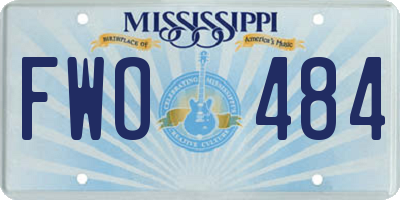 MS license plate FWO484
