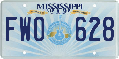 MS license plate FWO628