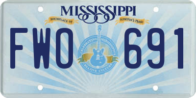 MS license plate FWO691