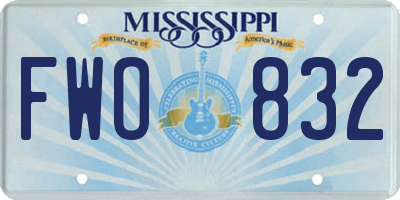 MS license plate FWO832