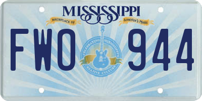 MS license plate FWO944