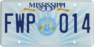MS license plate FWP014