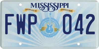 MS license plate FWP042