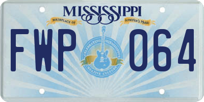 MS license plate FWP064