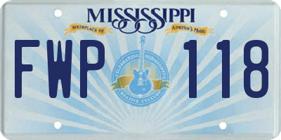 MS license plate FWP118