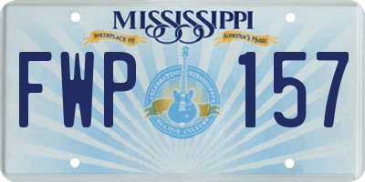 MS license plate FWP157