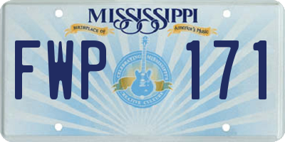 MS license plate FWP171