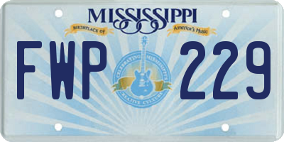 MS license plate FWP229