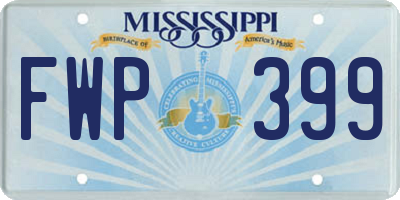 MS license plate FWP399