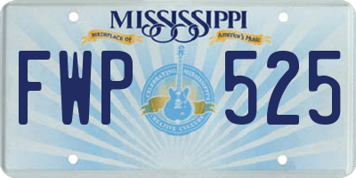 MS license plate FWP525