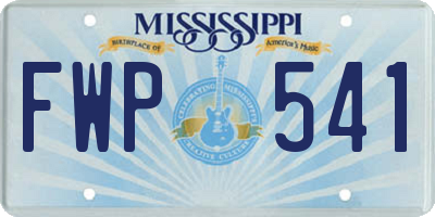 MS license plate FWP541