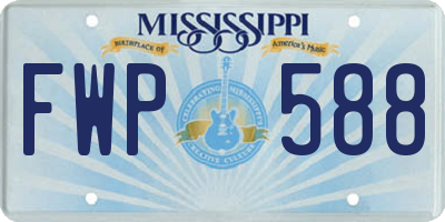 MS license plate FWP588