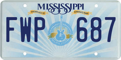 MS license plate FWP687