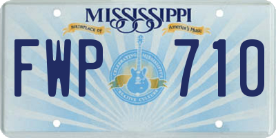 MS license plate FWP710