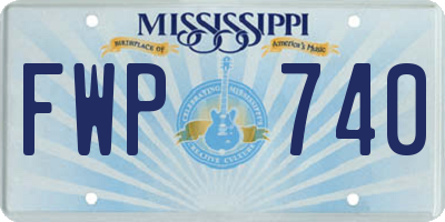 MS license plate FWP740