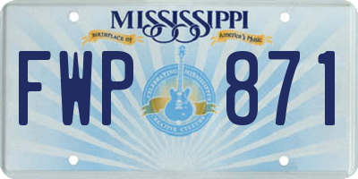 MS license plate FWP871