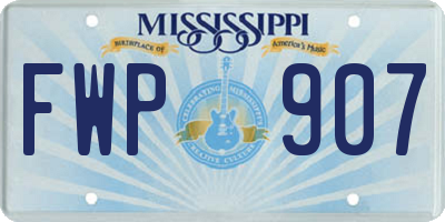 MS license plate FWP907