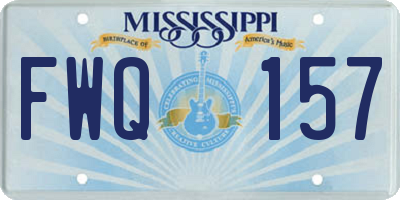 MS license plate FWQ157