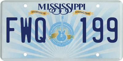 MS license plate FWQ199