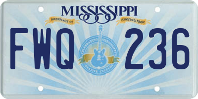 MS license plate FWQ236