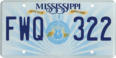 MS license plate FWQ322