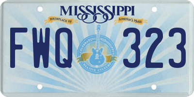 MS license plate FWQ323