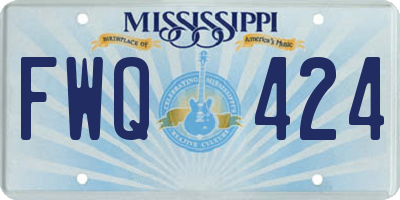 MS license plate FWQ424