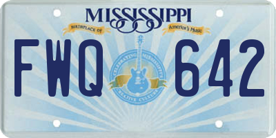 MS license plate FWQ642