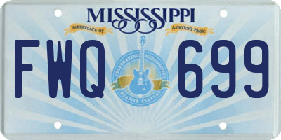 MS license plate FWQ699