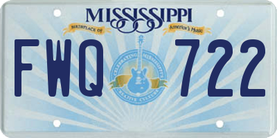 MS license plate FWQ722