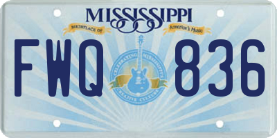 MS license plate FWQ836