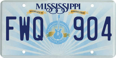 MS license plate FWQ904