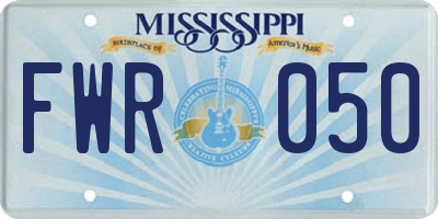 MS license plate FWR050