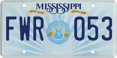 MS license plate FWR053