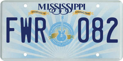 MS license plate FWR082