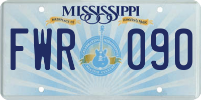 MS license plate FWR090