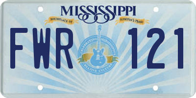 MS license plate FWR121