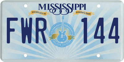 MS license plate FWR144