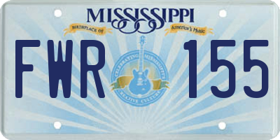 MS license plate FWR155