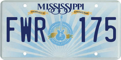 MS license plate FWR175