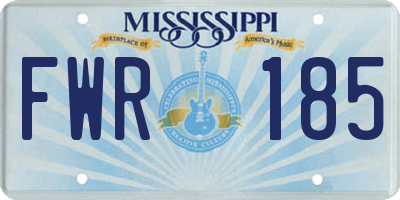 MS license plate FWR185