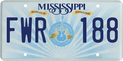 MS license plate FWR188