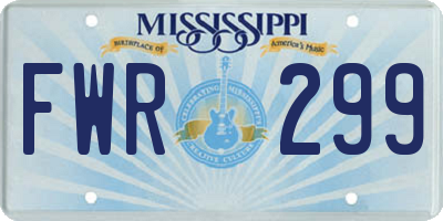 MS license plate FWR299