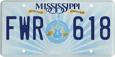 MS license plate FWR618