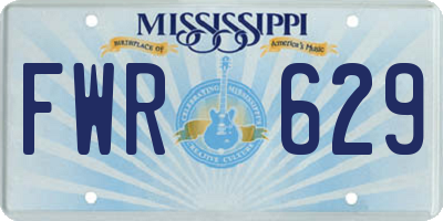 MS license plate FWR629