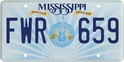 MS license plate FWR659
